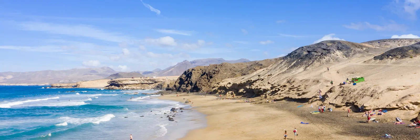 Stranden Playa del Viejo Rey vid La Pared på Fuerteventura