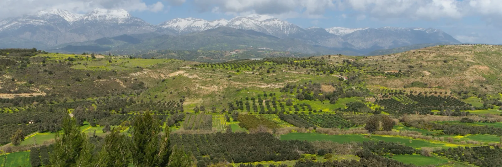 Slätten Messara och bergskedjan Ida på Kreta